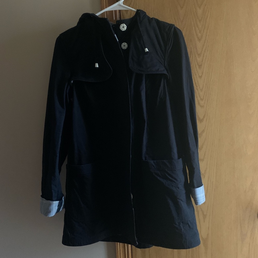 Topshop Contrast Check Lined Mac in Black